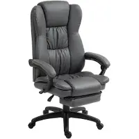Vinsetto Ergonomischer Schreibtischstuhl mit Liegefunktion, 68,5x68,5x113-121cm