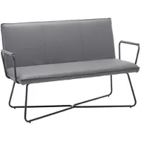 Bessagi Home Sitzbank Bosco Grau Lederlook Gepolstert