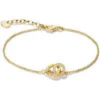 Thomas Sabo Armband "Together Armband" Gr. 19, gold (gelbgoldfarben, kristallweiß, kristallweiß), Armbänder, 19, Metall, Armband, mit Zirkonia (synth.)