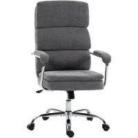 HOMCOM Bürostuhl, Ergonomischer Schreibtischstuhl mit Armlehnen, Chenille-Optik