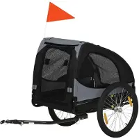 PawHut Hundeanhänger, klappbarer Fahrradanhänger, Anhänger für Hunde, Schwarz