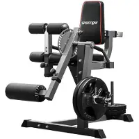 SPORTNOW Beinstrecker Verstellbar Beinbeuger mit Plattenbeladung, Stahl, Schwarz