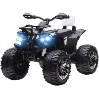 HOMCOM Elektro-Quad Kinderquad mit Scheinwerfer Kindermotorrad mit USB-Anschluss