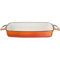 Vogue rechteckige Auflaufform Gusseisen orange