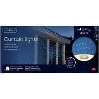 Lumineo curtain steady koristevalosarja ulkokäyttöön, 2 x 2 metriä