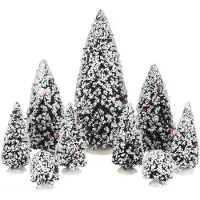 Luville Weihnachtsdorf Landschaft immergrüne Bäume 50x30x45 cm (groen)