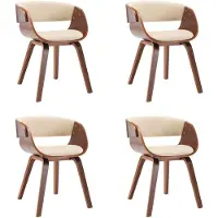 vidaXL Esszimmerstühle 4 Stk. Creme Bugholz und Kunstleder