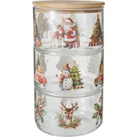 Eh Excellent Houseware Glasbehälter mit Bambusdeckel, 550 ml