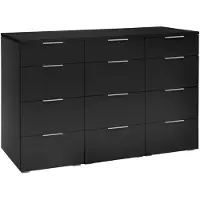 Hasena Kommode Trequatri Schwarz mit 12 Schubladen zerlegt, zerlegt (zum Selbstaufbau) 135x49x8 cm – Selezione