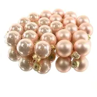Kaemingk 24 Weihnachtskugeln Glas 2,5cm matt & glänzend Mini Christbaumkugeln Weihnachtsbaumkugeln Klein Christbaumschmuck Weihnachtsbaumschmuck Pfirsich Perle
