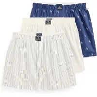 Ralph Lauren für Herren. 714830273050 Set aus 3 Boxershorts aus Baumwolle in Blau, Weiß (XL), Lässig