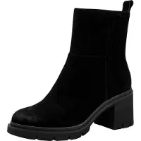 Tamaris Damen Stiefelette Veloursleder Black