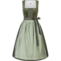 Spieth & Wensky Dirndl "Kathi", Damen, Gr. 42, N-Gr, grün (oliv), Obermaterial: 100% Polyester PES., uni, regular fit, Kleider Dirndl, mit dekorativer Schürze