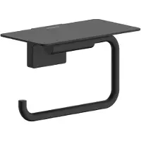 Hansgrohe AddStoris S Papierrollenhalter mit Ablage, 41789670, Farbe: Mattschwarz