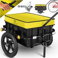 Kesser Fahrradanhänger Lastenanhänger Handwagen mit Kupplung Hochdeichsel für Fahrrad Transportanhänger Transportbox mit 70 Liter Volumen Max. 60kg für Fahrräder mit 26'' - 28''