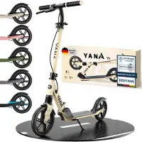 Kidiyana Cityroller ab 8 Jahren & Erwachsene bis 100 kg | Klappbarer Tretroller mit 20 cm Rädern, Handbremse & Federung