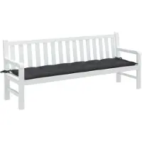 Merkloos Gartenbankkissen 200x50x7 cm in Anthrazitfarbe