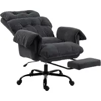 HOMCOM Bürostuhl, Ergonomischer Schreibtischstuhl mit Armlehne, Fußstütze