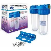 Merkloos Doppel 10" Wasserfilter mit Glasfilterhalter und Halterungen