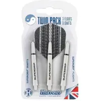 Harrows Twin Pack Supergrip-Schäfte + Supergrip-Flights (weiss)