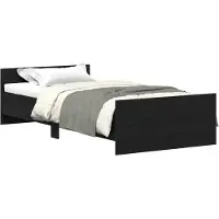 vidaXL Bettgestell ohne Matratze Schwarz Eichen-Optik 100x200 cm