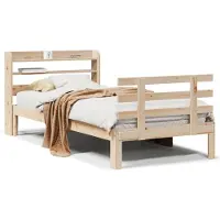 vidaXL Bettgestell mit Kopfteil ohne Matratze 90x200 cm
