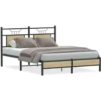 vidaXL Bettgestell ohne Matratze Sonoma-Eiche 140x190 cm Holzwerkstoff