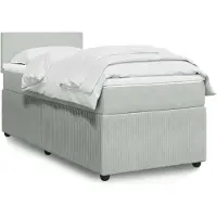 vidaXL Boxspringbett mit Matratze Hellgrau 80x200 cm Samt