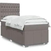 vidaXL Boxspringbett mit Matratze Taupe 100x200 cm Stoff