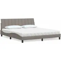 vidaXL Bett mit Matratze "Hanko" Taupe 180x200 cm Stoff