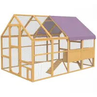 PawHut Hühnerstall 5,2 m² ca. 2,8 x 1,8 x 1,9 m Freilaufgehege Holz mit Freilauf