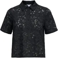 Object Spitzen Polo Hemd Schwarz XS