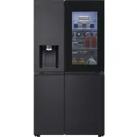 LG InstaView GSXE91EVAD, Freistehend, Amerikanische Tür, Schwarz, 3 Tür(en), Essence Black Steel, Berührung