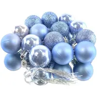 Kaemingk 14 Weihnachtskugeln Kunststoff 3cm klein & bruchsicher Christbaumkugeln Weihnachtsbaumkugeln Christbaumschmuck Weihnachtsbaumschmuck Uni Himmelblau