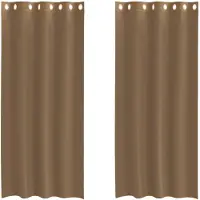 vidaXL Voile Vorhänge mit Ösen 2 Stk. Hellbraun