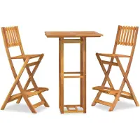 vidaXL 3-tlg. Gartenbar-Set Massivholz Akazie