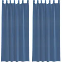 vidaXL Voile Vorhänge mit Stangentaschen 2 Stk. Königsblau