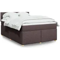 vidaXL Boxspringbett mit Matratze Dunkelbraun 160x200 cm Stoff