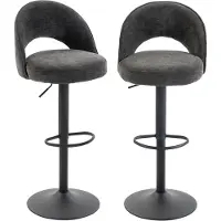 HOMCOM Barhocker 2er Set Drehbar Höhenverstellbar Barstuhl mit Rückenlehne
