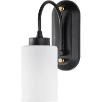Opviq , Industrielle Wandleuchte, Metallkörper, Glasabdeckung (Durchmesser: 10 cm, Höhe: 15 cm) | 10 x 21 x 28 cm | E27, max. 40 W | Schwarz-Weiß, IP20, Modernes Design