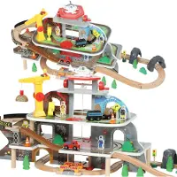 AIYAPLAY HOLZEISENBAHN-SET Buchenholz MDF Naturholz