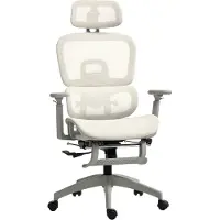 HOMCOM BÜROSTUHL mit Wippfunktion Liegefunktion Ergonomisch Höhenverstellbar Beige