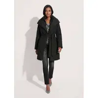 MADELEINE Steppjacke "Steppmantel Rauten-Steppmantel mit Bindegürtel", Damen, Gr. 42, schwarz, Modern, regular fit, hoch geschlossener Ausschnitt, Jacken Steppjacke