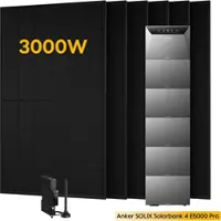 Anker SOLIX Solarbank 4 E5000 Pro, mit 6 x 500 Bifaziale Solarmodule, by Powerness - 30kWh / 1x Smart Meter Gen 2 / Standardversand