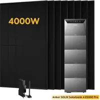 Anker SOLIX Solarbank 4 E5000 Pro, mit 8 x 500 Bifaziale Solarmodule, by Powerness - 25kWh / 1x Smart Meter Gen 2 / Standardversand