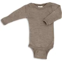 Engel - Baby-Body Langarm Mit Druckverschluss Schulter - Merinounterwäsche Gr 62/68 braun