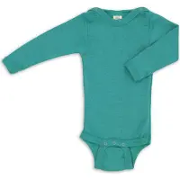 Engel - Baby-Body Langarm Mit Druckverschluss Schulter - Merinounterwäsche Gr 62/68 türkis
