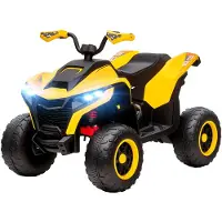AIYAPLAY Elektro Quad für Kinder 12V Elektro Kinderquad mit 2 Motor 3-6km/h Gelb