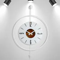 Opviq , Elegante Wanduhr aus Metall, 50 x 80 cm, mit Pendel - Stilvoll & Modern
