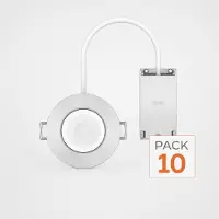 Silamp Einbaustrahler 5,4W, dimmbar, wählbare Farbtemperatur (CCT), Schutzart IP65, Aluminium, Modell RE2020 - 3000K/4000K/6000K - Packung mit 10 Stück
